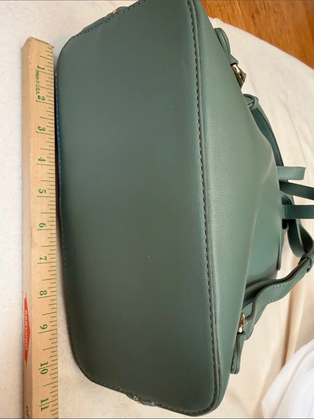 Miztique Sage Green Faux Leather Backpack